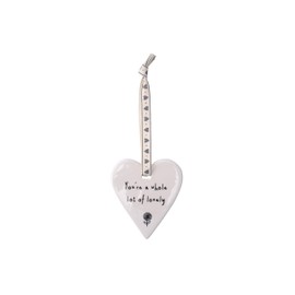 CGB Giftware | Hanging Heart Ornament | Sign Plaque | Ceramic | 'You're A Whole Lot Of Lovely' | Gift for Birthday Christmas Valentines Mother's Day | GB01450G