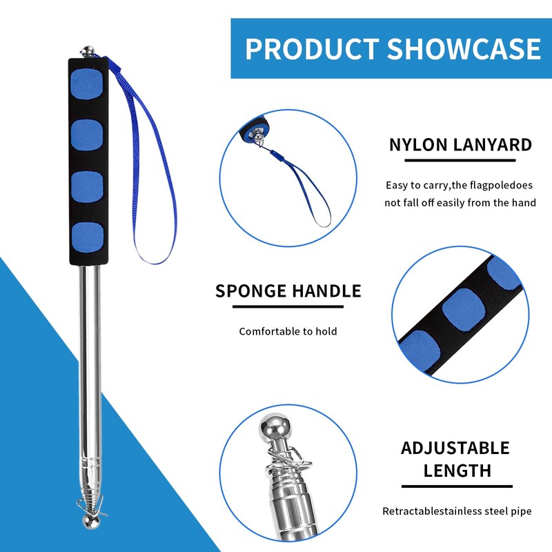 Telescopic Flag Pole, Handheld Telescopic Pole, Extendable Flag Pole Telescopic