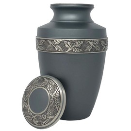Revere Rustic Pewter Adult Urn - Momentful Life Metal Adult Cremation Urn - Hand Engraved Accents