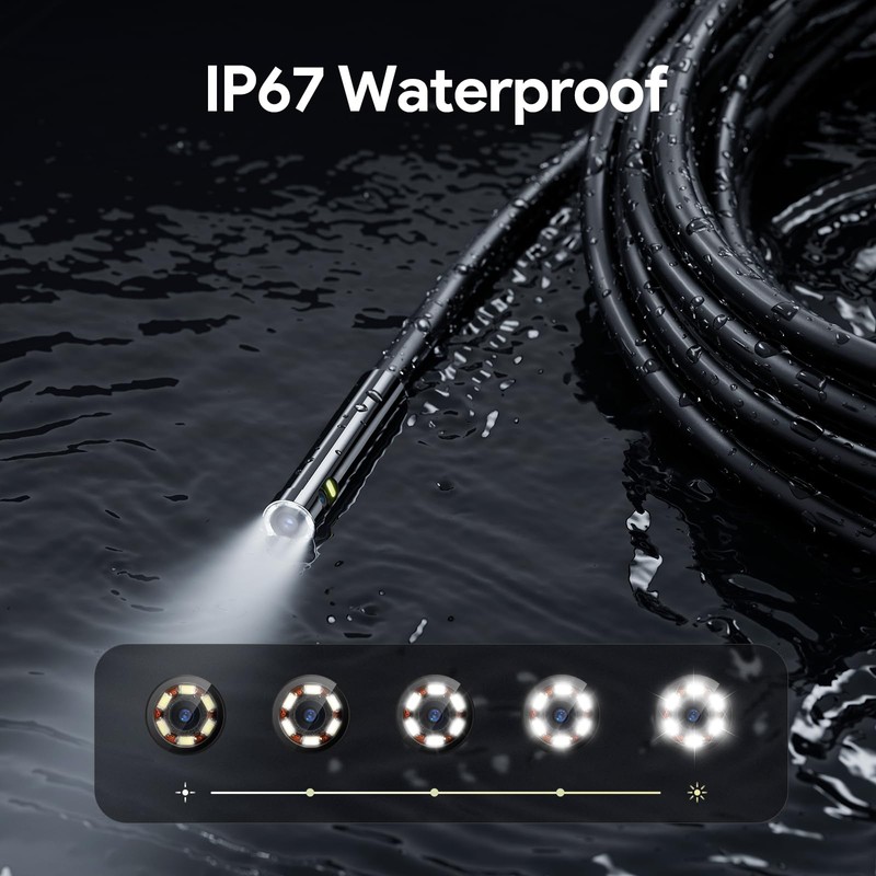 DEPSTECH Dual Lens Borescope, HD Endoscope With Light, 4.3'' IPS