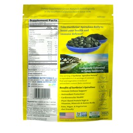 Earthrise Spirulina, Pure Californian Spirulina 500 mg, Vegan, Gluten Free, Keto Friendly, Non -GMO Super Food high in Vitamins & Minerals., 1 LB Tablets (150 Serving)