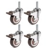 Skelang Mini 1'' Swivel Threaded Stem Casters, Small TPE Mute