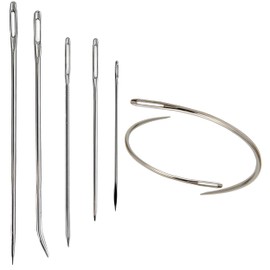 Glamified Pack of 7 Hand Repair Upholstery Sewing Needles Kit Carpet Leather Curved Canvas