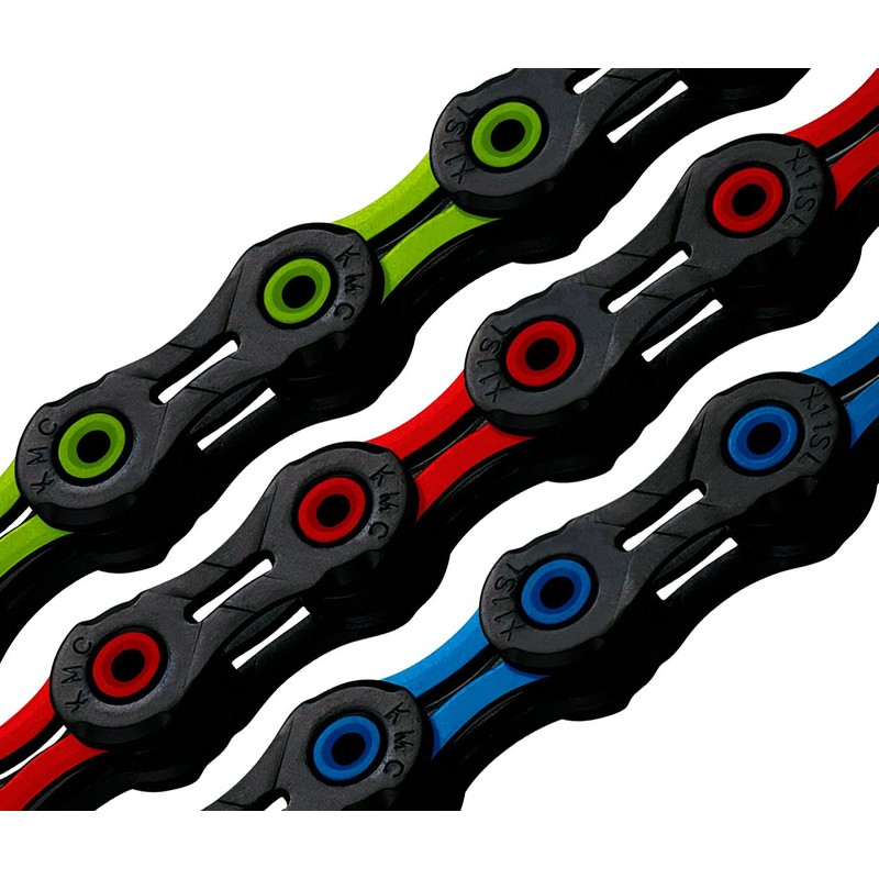 KMC Unisex's Black/Red DLC 11 Chain, 1/2” x 11/128”