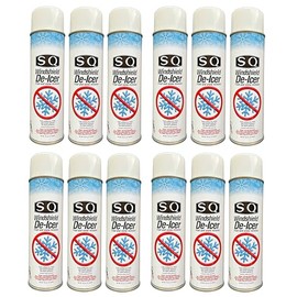 SQ Windshield De-Icer Frost and Snow Remover, 12 Pack, 14.5 oz per can (12)