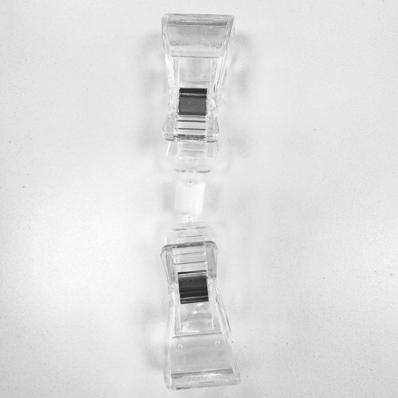 25 drehbare Doppelzeichenklammern, Etikettenhalter mit Gesamthöhe 130 mm, transparenter Preishalter,