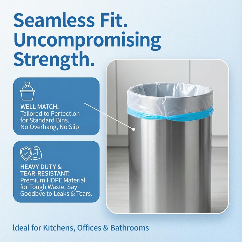 Small Trash Bags 5 Gallon Drawstring,1.1 Mil,Unscented,150 Count