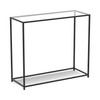 Safdie & Co. - Metal Console Table with Glass, Black