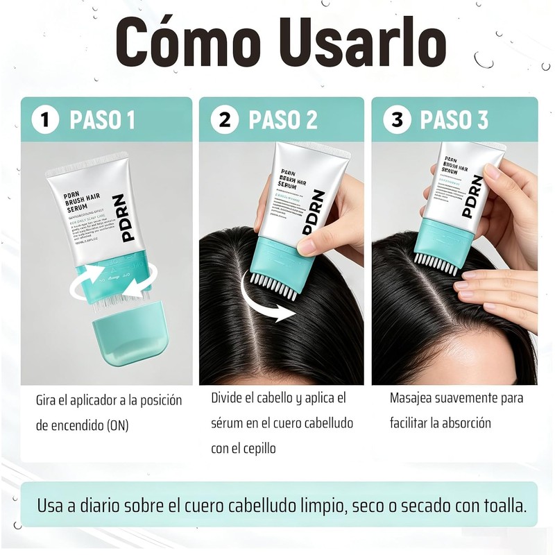 PDRN Brush Hair Serum, Cuidado del Cabello Refrescante,100ML