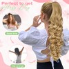 Fanguilar Ponytail Extension, 24" Claw Clip Ponytail Extension Long Curly