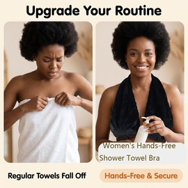 Women's Hands-Free Adjustable Towel Bra， Towel Bra for After the Shower