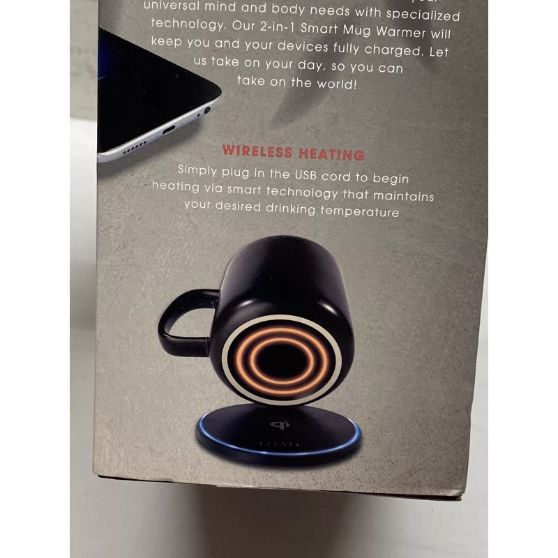 Lomi Smart Mug Warmer & Wireless Charging Pad Black