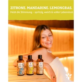 Heldengrün Organic Sauna Infusion "Citrus Magic" [100% Natural Pure] Sauna Oil with Lemon, Mandarin & Lemongrass - Invigorating Sauna Infusion for Lovers - Sauna Concentrate for 20 Uses