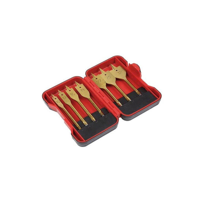 Sealey Titanium Coated Flat Wood Drill Bit Set 7pc -