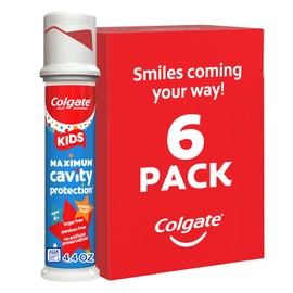 Colgate Kids Maximum Cavity Protection Pump Toothpaste, 4.4 ounce (pack of 6)