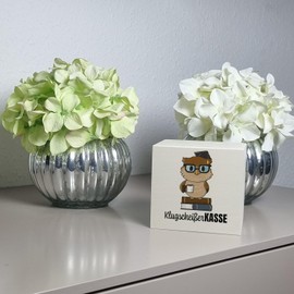 Owl Money Box Made of Wood with Saying Klugscheißer-Kasse Ideal for Saving for Graduation School or New TV Fun Guests