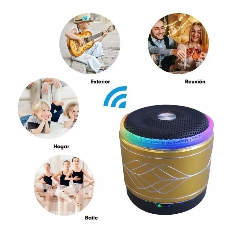Maíz Bocina Bluetooth Recargable Usb Inalambrica Portatil Luz Led