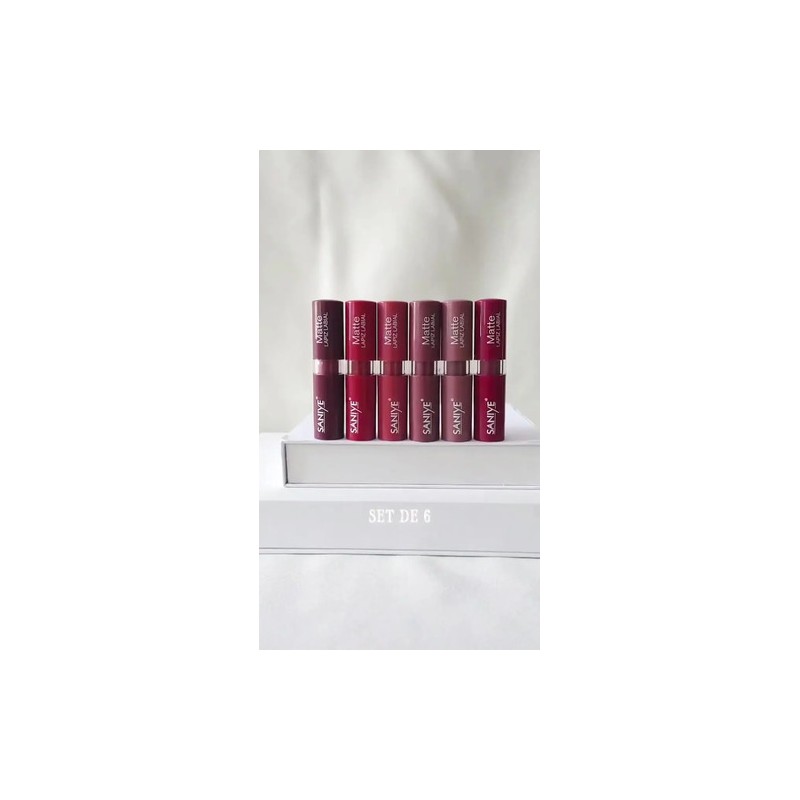 Set De 6 Lapices Labiales Efecto Matte Tonalidad Vibrante