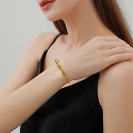 Bracelet for Women 14K Gold Plated Dainty Chain Simple Jewelry Adjustable Minimalist for Her