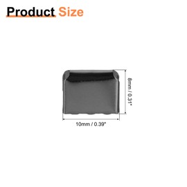 QUARKZMAN Pack of 32 Pinch Crimp Ends, 10 mm Cord End Caps Band Crimp Ends Leather End Crimp End Closure Rope Clip for Tag Belt Cotton Weave DIY Manufacturing, Metallic Black