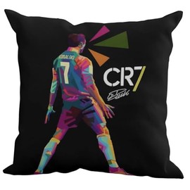 The Beach Stop Sports Hero Ronaldo Cushion Cover | Gift Idea for Men Women Boys & Girls | 45x45cm 18x18 | CR7 Colourful