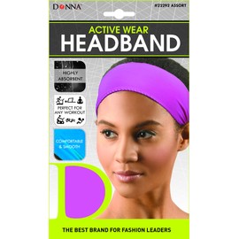 DONNA Active WEAR, Yoga Hairbands for Travel Fitness Athletic Elastic Moisture, Headband Highly Absorbent Perfect for Any Workout, Women's Workout Headbands Non Slip Sport, 1pc Blue Color