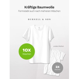 Burnell & Son Men's T-Shirt, Pack of 3, 100% Cotton, Regular Fit, Basic Men's T-Shirt Set (S-5XL), 3 x White