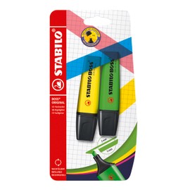 Highlighter - STABILO BOSS ORIGINAL - Pack of 2 - Yellow/Green