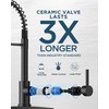 FORIOUS Black Kitchen Faucet with Pull Down Sprayer, Bar Stainless