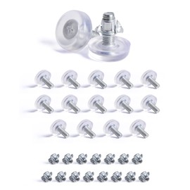SPDYCESS Pack of 16 M8 Transparent Furniture Feet, Adjustable, Adjustable Feet for Furniture Legs, Adjustment Screw Adjustable Feet with T-Nuts, Screwable Furniture Feet for Bed, Couch, Cabinet,