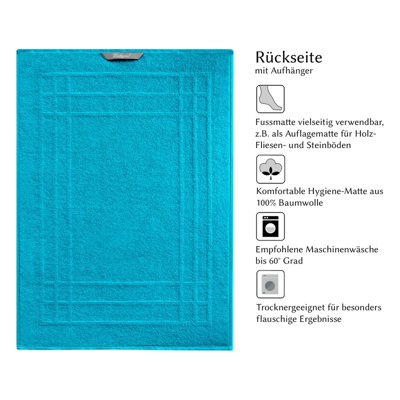 Lashuma Bathroom Mat 50 x 70 cm Aquamarine - Blue,