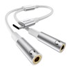 MOSWAG USB C to 3.5mm Aux Audio Headphone Splitter, 2-in-1