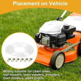 Partuto 1 Set Universal Petrol Fuel Line Gas Line Pipe Hose Plastic Clear 6.56ft 1/8"ID 1/4"OD