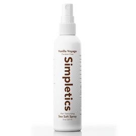 Simpletics Himalayan Sea Salt Hair Spray (Vanilla Scent) – Natural 5-Ingredient Formula for Beach Waves & Volume – Light Hold, Non-Greasy, Paraben & Sulfate Free – Unisex 8 fl oz