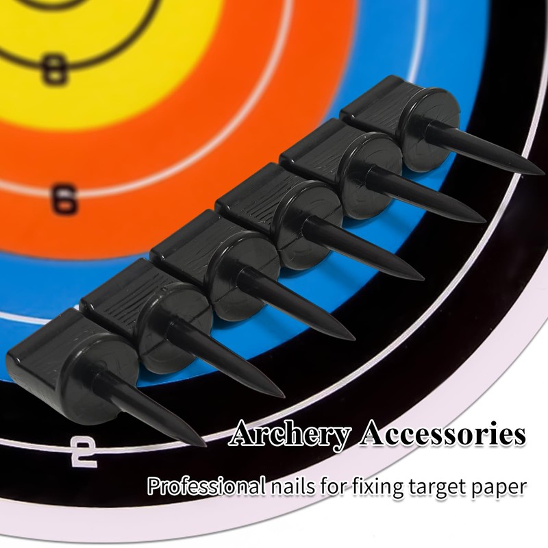 30Pcs Nylon Archery Target Pins,Reusable Black Target Nails for Paper,EVA