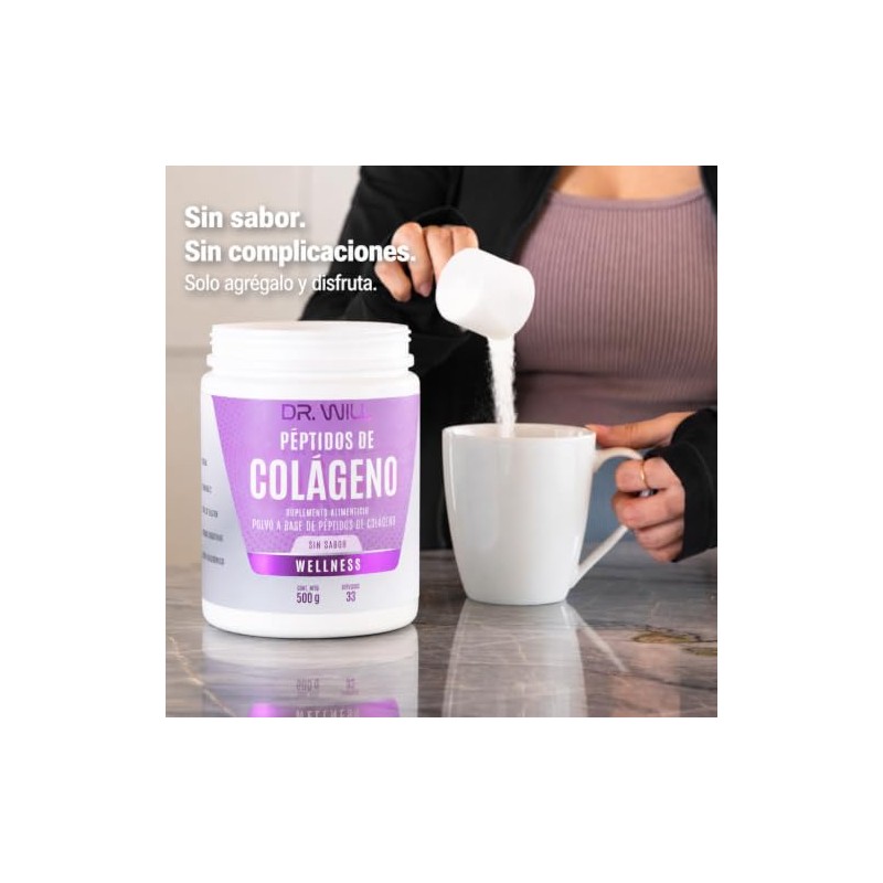 DR. WILL Colágeno Hidrolizado en Polvo 500 g, Péptidos de