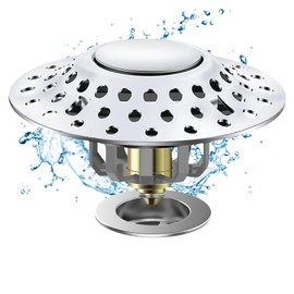 Tub Stopper Bathtub Drain Hair Catcher, 2 in 1 Bathtub Drain Stopper, Bathtub Stopper with Dual Filtration Design, Pop Up Bathtub Drain Plug for 1.4-1.9" Drain Hole