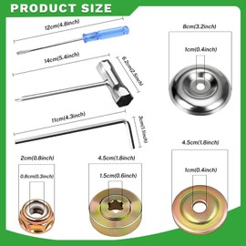Shyllin 7 STK Set Rasenmäher Metall Getriebe Klinge Mutter,Kit Freischneider Zubehör,Universal Freischneider Adapter für eine Vielzahl von Rasenmäher, Rasentrimmer, Freischneider
