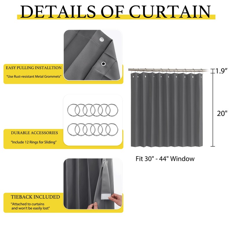 NICETOWN Blackout Curtain Valance for Small Windows, Accordion Style Short