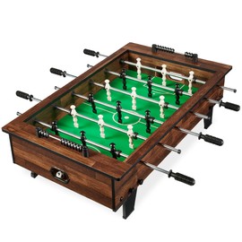 Best Choice Products 40in Tabletop Foosball Table, Compact Mini Arcade Table Hand Soccer for Kids and Adults, Home, Game Room w/ 2 Balls - Dark Wood