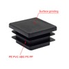 Suiwotin 4Pack 50mm (2 Inch) Square Plastic Plugs, Black Plastic