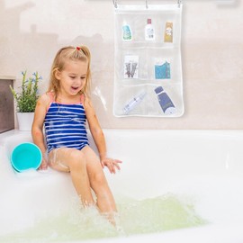 Bathtub Toy Storage - 8 Grids Hangable Shower Toy Holder | Bathtub Toy Storage Bag for Easy Access and Sorting of Toys, Bath Tub Accessory