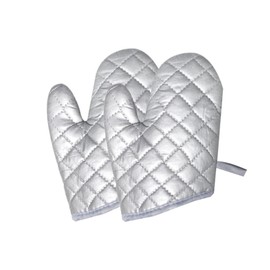 Cotton Baking Gloves Oven Mitts Silver Color