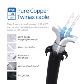 H!Fiber.com 25G SFP28 SFP+ DAC Cable - 25GBASE-CR SFP28 to SFP28 Passive Direct Attach Copper Twinax Cable for Cisco SFP-H25GB-CU3M, 3-Metre (10ft)