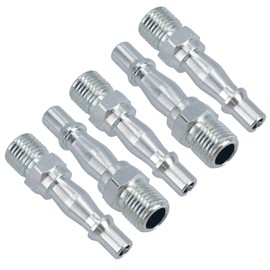 Air Line Hose Fitting Connector Quick Release 1/4 inch Male Thread 5pk FT010