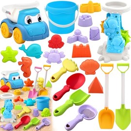 Jasonwell Juguetes para Alberca Niños - Arenero para Niños 20 Piezas Caja con Bolsa de Malla Mejor Regalos Cumpleaños en para Niños Niñas de 4 5 6 7 8