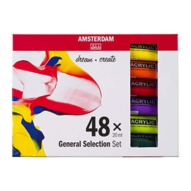 Royal Talens Amsterdam Standard Series Acrylic Color, 20ml Tubes, Set of 48 General Selection (17820448)