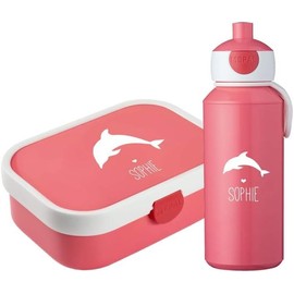 4you Design Set ✶Lunchbox & Drinking Bottle with Silhouette + Name✶, Various Motifs & Colours are available ✶Mepal Campus + Bento Box & Fork ✶School ✶Child - Customisable