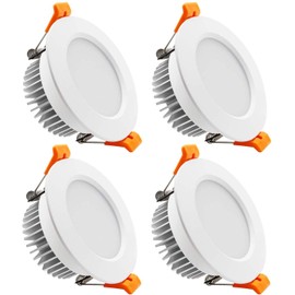 YGS-Tech 4 Inch LED Recessed Lighting Dimmable Downlight, 9W(80W Halogen Equivalent), 5000K Daylight White, CRI80, LED Ceiling Light with LED Driver (4 Pack)