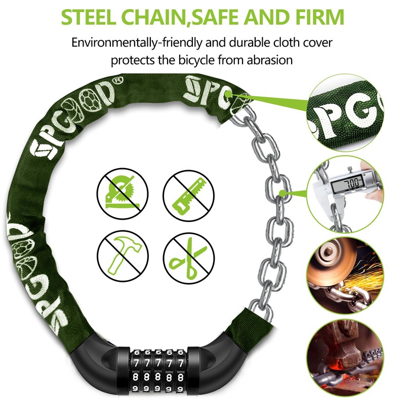SPGOOD Bicycle Lock (14 Colours) with Numbers and High Security